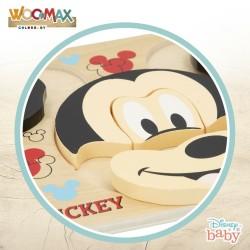 Puzzle Infantil de Madera Disney Mickey Mouse + 12 Meses 6 Piezas (12 Unidades)