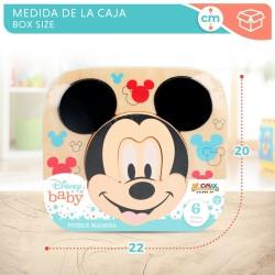 Puzzle Infantil de Madera Disney Mickey Mouse + 12 Meses 6 Piezas (12 Unidades)