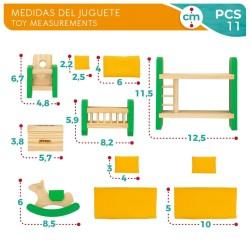 Dormitorio para casa de muñecas Woomax (6 Unidades)