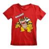 Camiseta de Manga Corta Infantil Super Mario Bowser Text Rojo