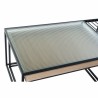 Mesa de Centro DKD Home Decor Negro Multicolor Natural Madera Metal Bambú Cristal 110 x 60 x 45 cm