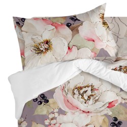 Funda de almohada HappyFriday White Peonies Multicolor 50 x 75 cm (2 Unidades)