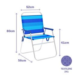 Silla Plegable Marbueno Azul 52 x 80 x 56 cm