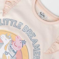 Camiseta de Manga Corta Infantil Peppa Pig Rosa claro