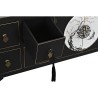 Mueble de TV DKD Home Decor Negro Oriental Blanco Dorado Blanco/Negro Metal Abeto Madera MDF 130 x 26 x 51 cm