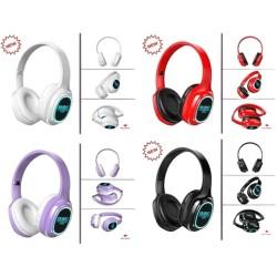 Auriculares de Diadema Plegables con Bluetooth Roymart Luz LED