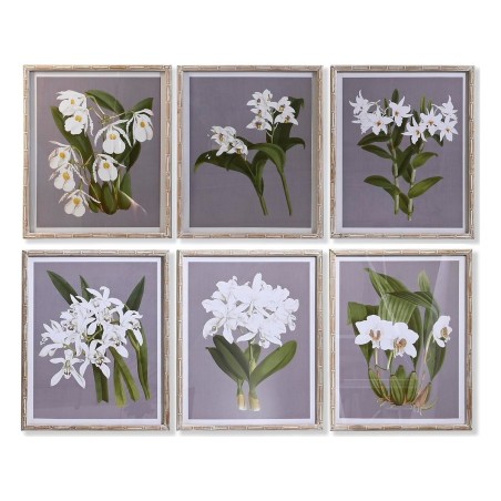 Cuadro DKD Home Decor Abeto Cristal 50 x 60 x 2,8 cm 50 x 2,8 x 60 cm Flores (6 Piezas)