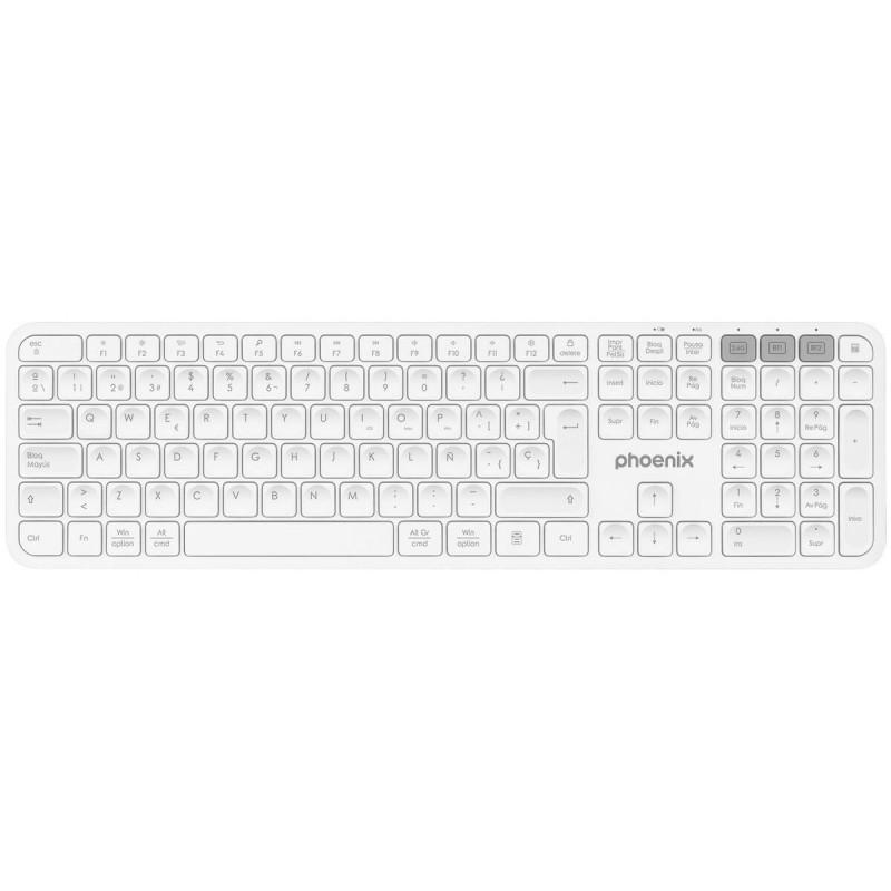 Teclado Bluetooth Phoenix K300 Blanco Qwerty Español