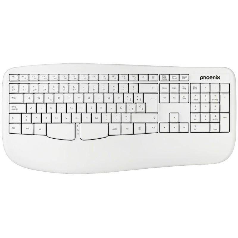 Teclado Inalámbrico Phoenix K201 Blanco Qwerty Español