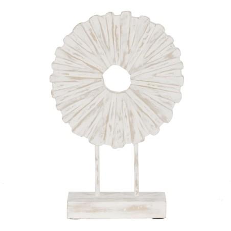 Escultura Blanco Beige Madera de mango 25,5 x 9,5 x 37 cm