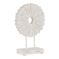 Escultura Blanco Beige Madera de mango 25,5 x 9,5 x 37 cm