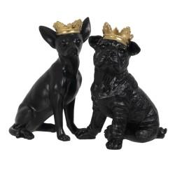 Figura Decorativa Negro Dorado Perro 17 x 11,7 x 25,5 cm