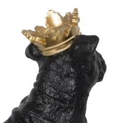 Figura Decorativa Negro Dorado Perro 15,5 x 18,4 x 25,5 cm