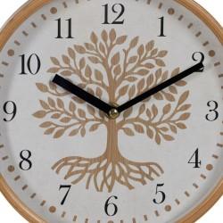 Reloj de Pared Árbol Blanco Natural Madera Cristal 22 x 22 x 4,5 cm