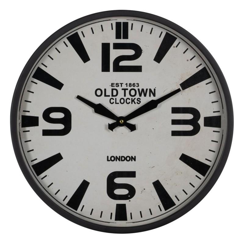 Reloj de Pared Blanco Negro Hierro 46 x 46 x 6 cm