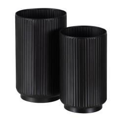 Set de Maceteros Negro Hierro 16,5 x 16,5 x 28 cm (2 Unidades)