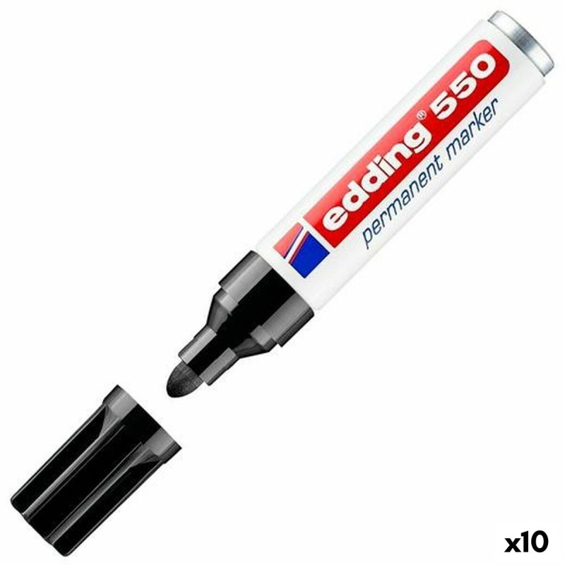 Rotulador permanente Edding 550 Negro (10 Unidades)