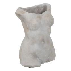 Macetero Gris Cemento Busto 19 x 13,5 x 27 cm