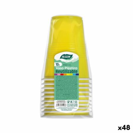 Set de vasos reutilizables Algon Amarillo 48 Unidades 450 ml (10 Piezas)