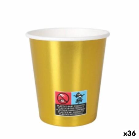 Set de Vasos Algon Cartón Desechables Dorado 36 Unidades 200 ml (10 Piezas)