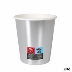 Set de Vasos Algon Cartón Desechables Plateado 36 Unidades 200 ml (10 Piezas)