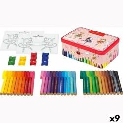 Set de Rotuladores Faber-Castell Connector Caja de Metal Bailarina Multicolor (9 Unidades)