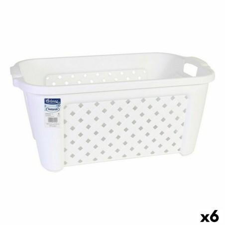 Cesto para la Ropa Tontarelli 8065405/112 35 L Blanco Rectangular 58 x 38 x 26 cm (6 Unidades)