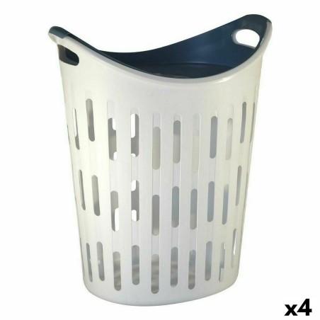 Cesto para la Ropa Sucia Blanco Bandeja 60 L (4 Unidades)