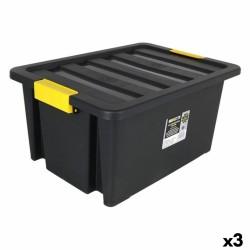 Caja de Almacenaje con Tapa Brico Dem Brico 55 L 63 x 43 x 29 cm (3 Unidades)