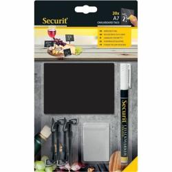 Pizarra Securit Con soporte Set 7,4 × 10,5 cm 20 Unidades Negro