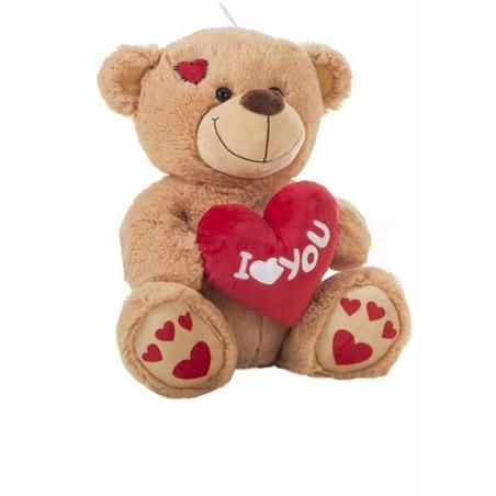 Peluche I Love You Oso 35 cm Marrón