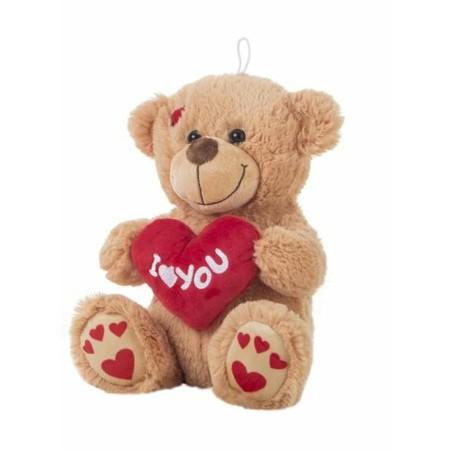 Peluche I Love You Oso 25 cm Marrón