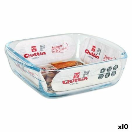 Bandeja para Horno Quttin 66603 1,1 L Vidrio Cuadrado 1,1 L 19,7 x 16,8 x 5,6 cm (10 Unidades)