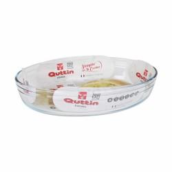 Fuente para Horno Quttin   Transparente 2,2 L Vidrio Ovalado 30,1 x 20,9 x 6,3 cm (4 Unidades)