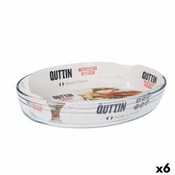 Fuente para Horno Quttin   Transparente 3,4 L Vidrio Ovalado 35,1 x 24,1 x 6,5 cm (6 Unidades)