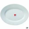 Fuente de Cocina Bormioli Toledo Blanco Vidrio Ovalado 34 x 26,5 x 1,8 cm (12 Unidades)