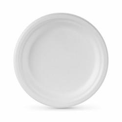 Set de Platos Algon Desechables Blanco Caña de Azúcar 22 cm (24 Unidades)