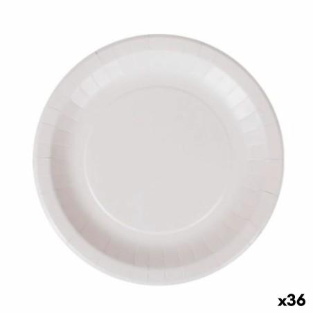 Set de Platos Algon Desechables Blanco Cartón 28 cm (36 Unidades)