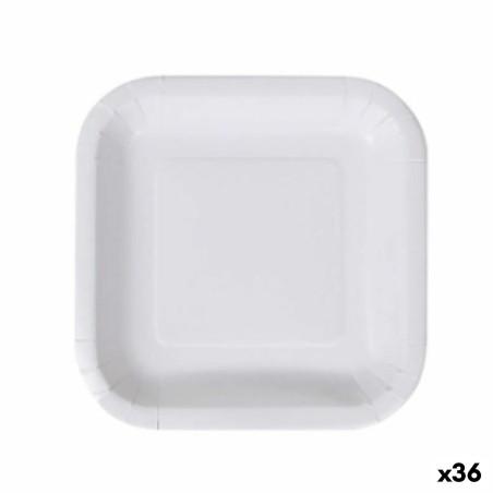 Set de Platos Algon Desechables Blanco Cartón 20 cm (36 Unidades)