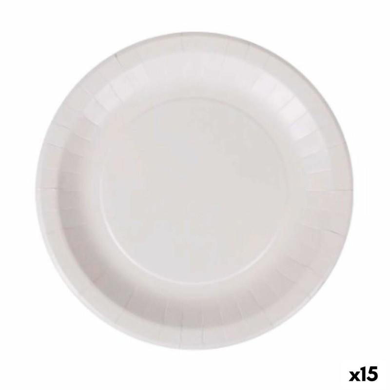 Set de Platos Algon Desechables Blanco Cartón 28 cm (15 Unidades)