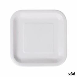 Set de Platos Algon Desechables Blanco Cartón 23 cm (36 Unidades)