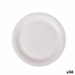 Set de Platos Algon Desechables Blanco Cartón 23 cm (36 Unidades)