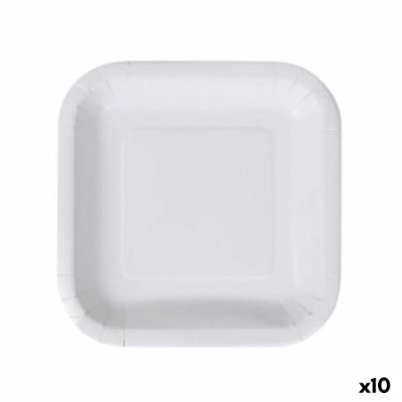 Set de Platos Algon Desechables Blanco Cartón 20 cm (10 Unidades)