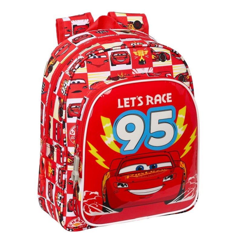 Mochila Infantil Cars Let's race Rojo Blanco (27 x 33 x 10 cm)