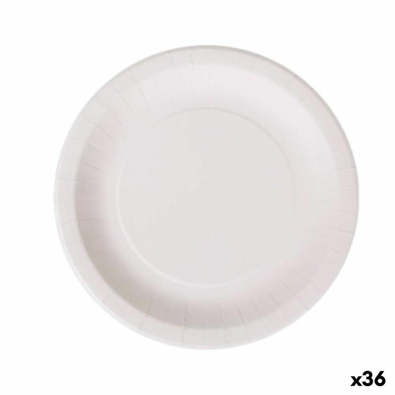 Set de Platos Algon Desechables Blanco Cartón 28 cm (36 Unidades)