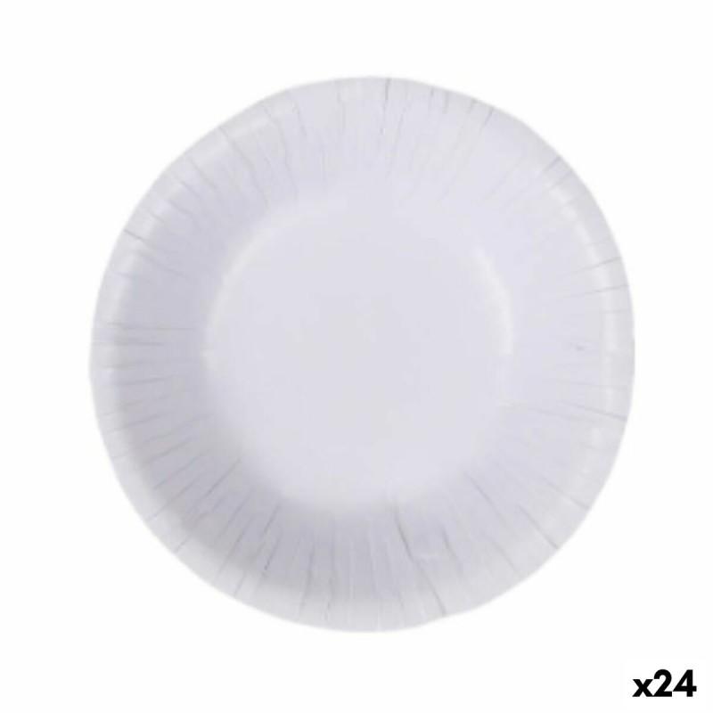 Set de Platos Algon Desechables Blanco Cartón 450 ml (24 Unidades)