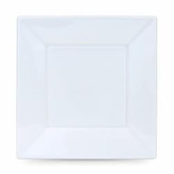 Set de platos reutilizables Algon Cuadrado Blanco Plástico 23 x 23 x 2 cm (24 Unidades)