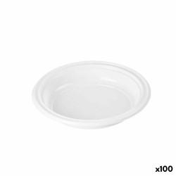 Set de platos reutilizables Algon Blanco Plástico 20,5 x 20,5 x 3 cm (6 Unidades)