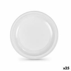 Set de platos reutilizables Algon Blanco Plástico 25 x 25 x 1,5 cm (12 Unidades)