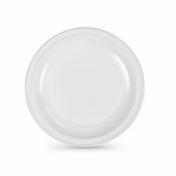 Set de platos reutilizables Algon Blanco Plástico 25 x 25 x 1,5 cm (12 Unidades)